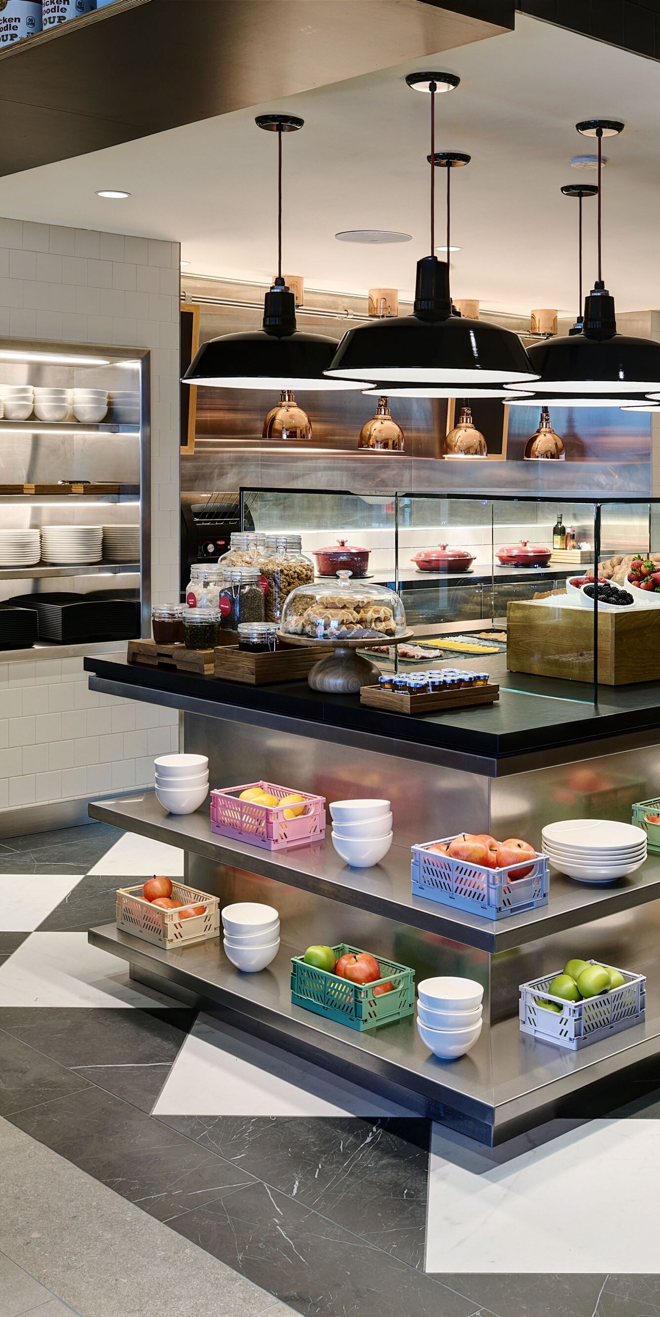 Dining area with grab & go food station