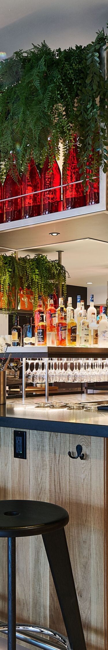 Bar with stools for seating