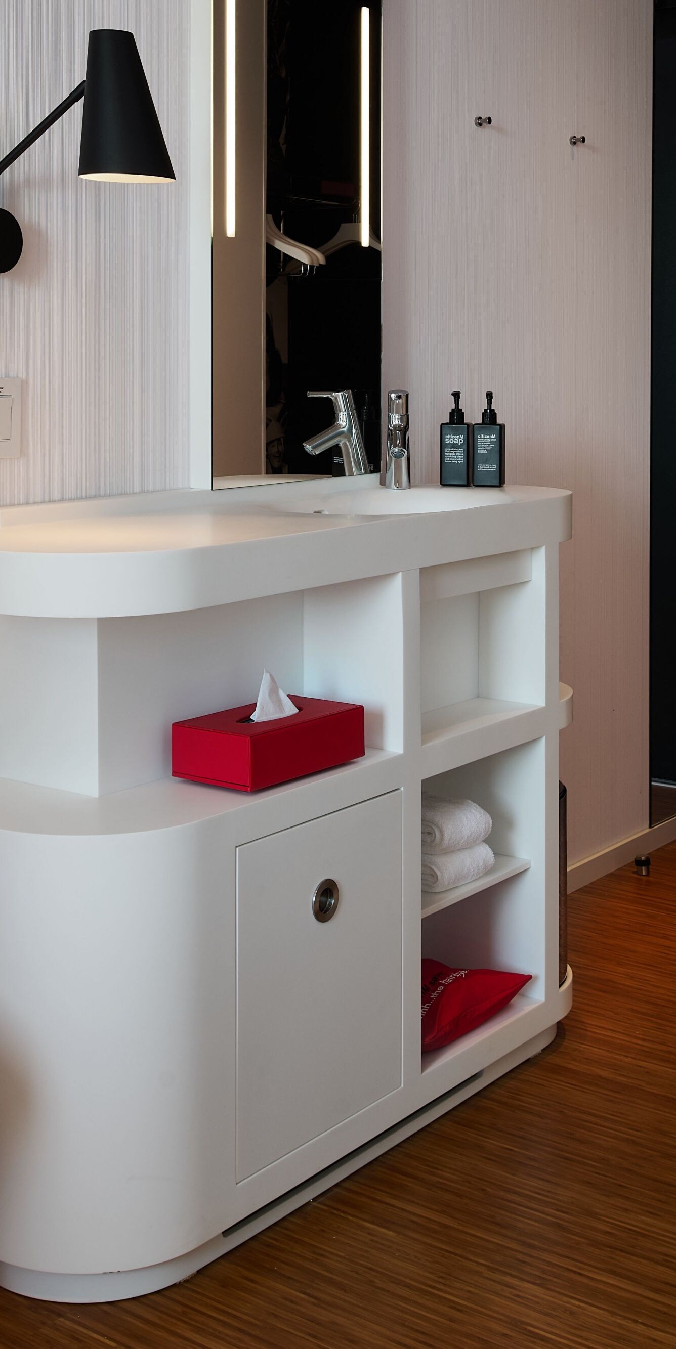 Vanity sink in guest room