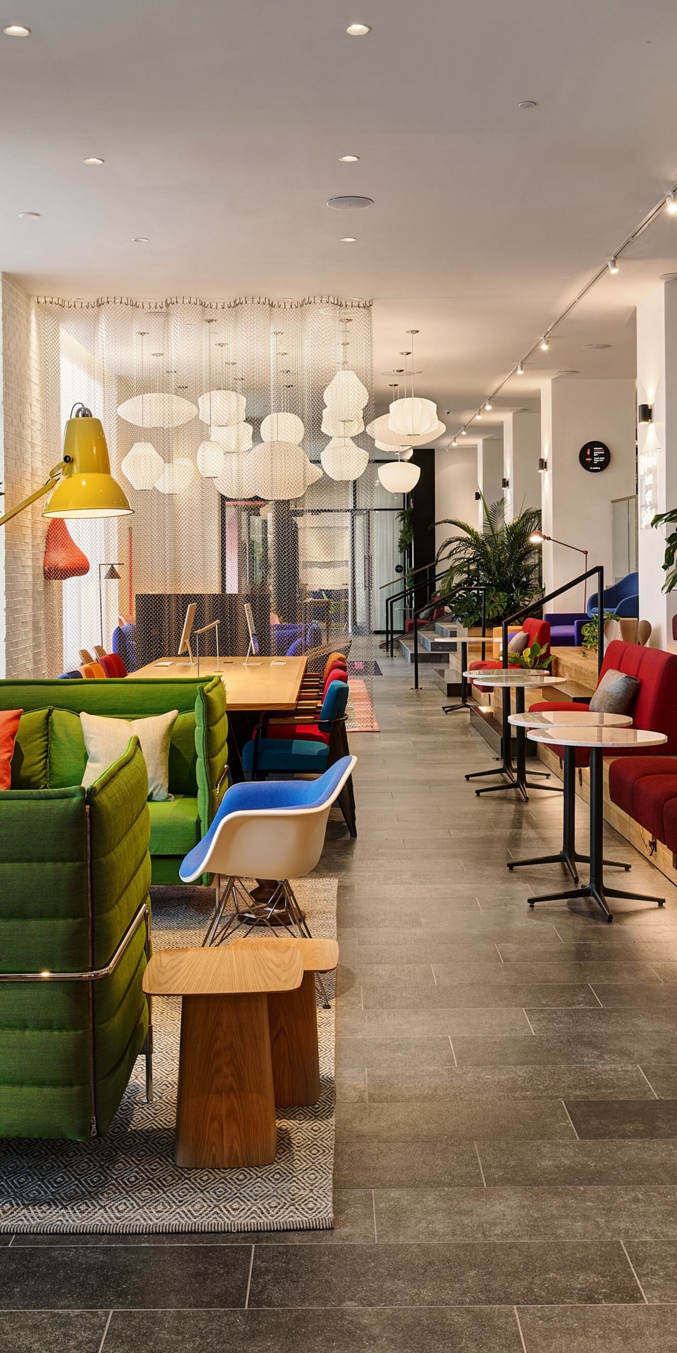 Hotel living room and vibrant furniture 