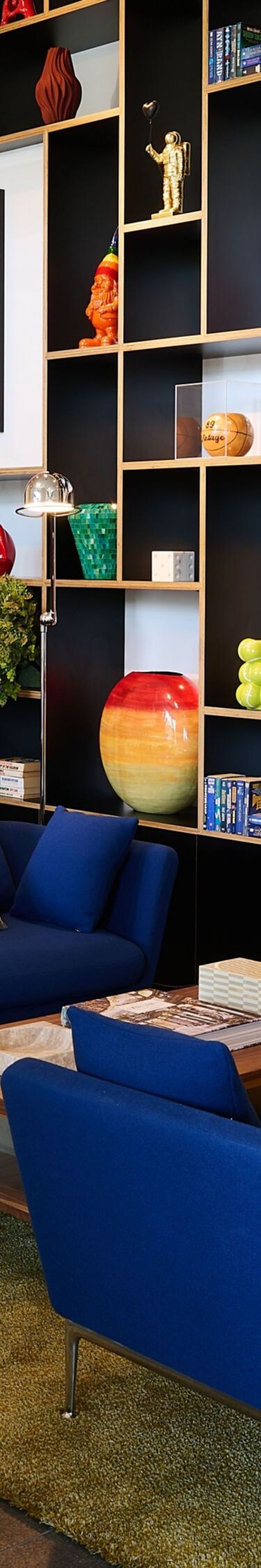 Hotel living room lounge space and artwork