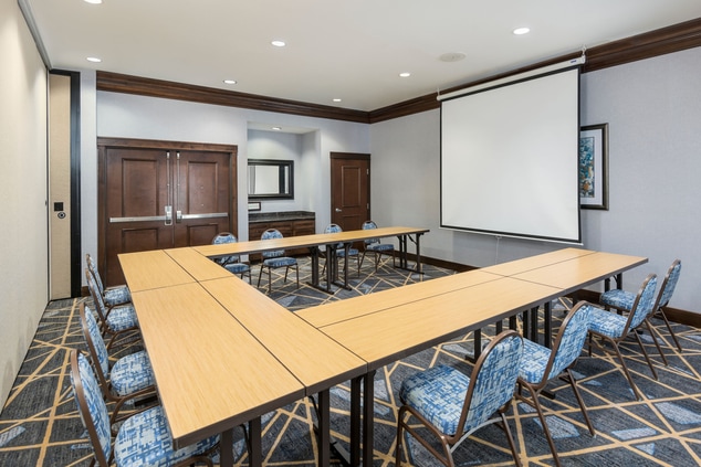 Meeting room set up in a U-shape style