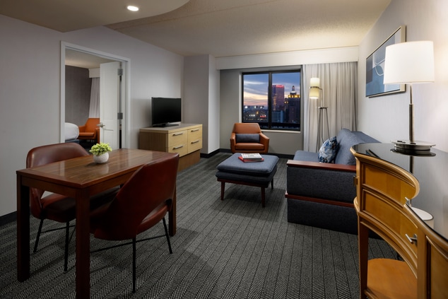 Suite, Dining, and bedroom entry view
