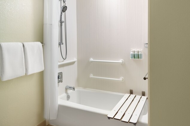 Accessible bathroom with shower and tub combo