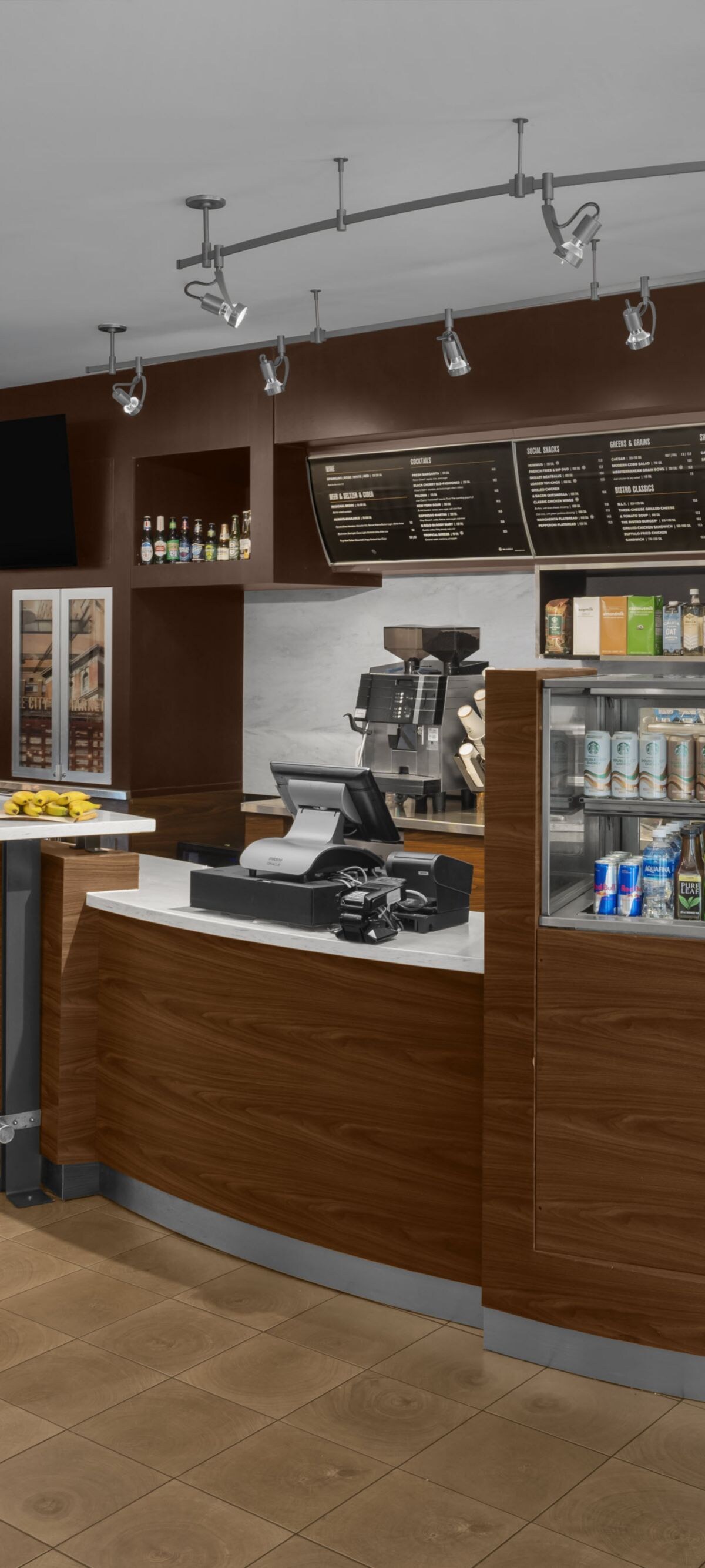 Interior photo of the bistro cafe for breakfast