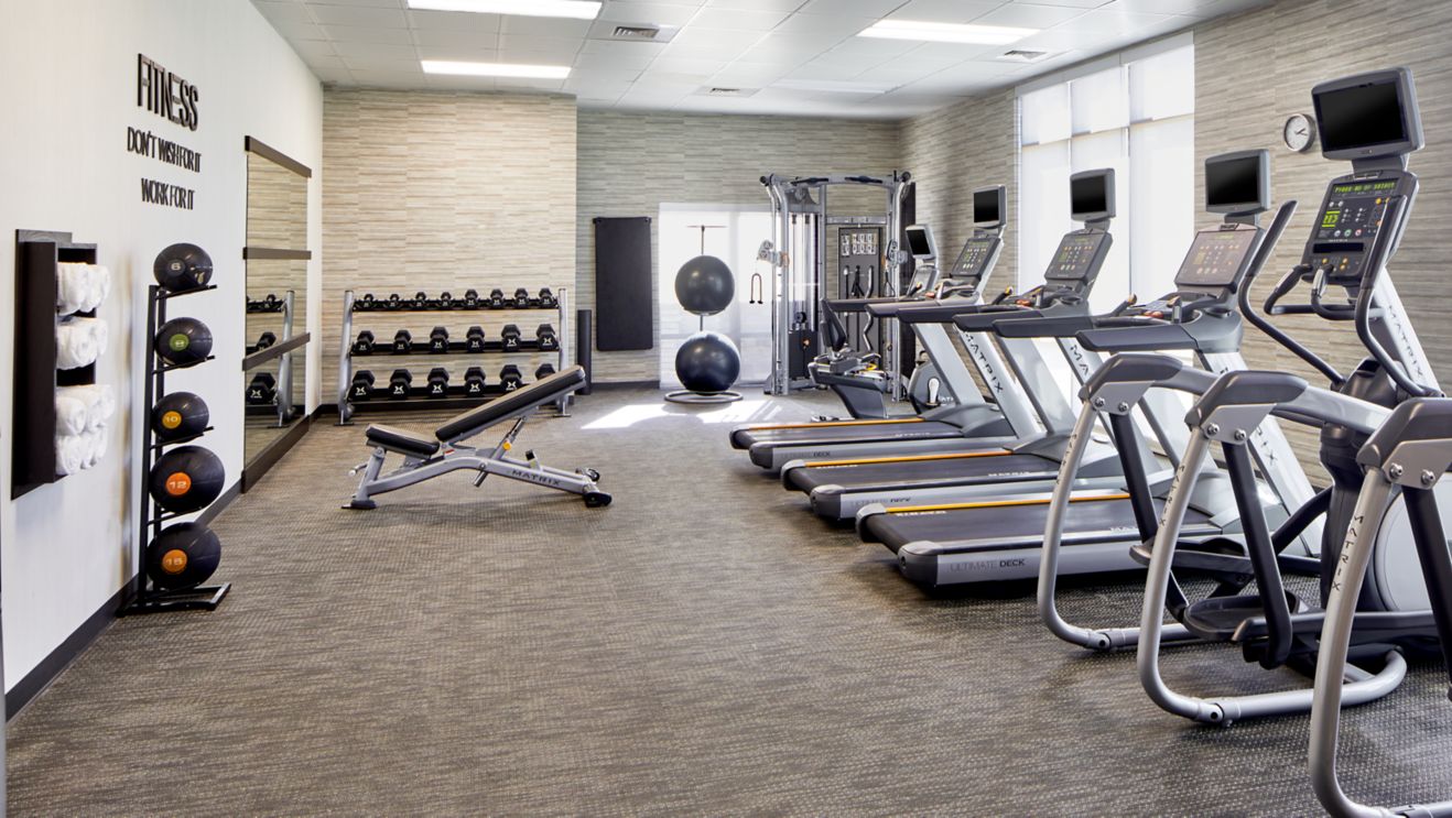Gym, Free Weights, Treadmill 