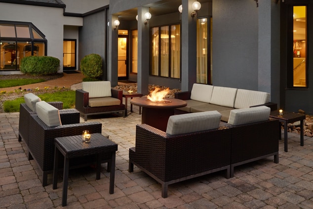 Comfortable outdoor seating with firpit
