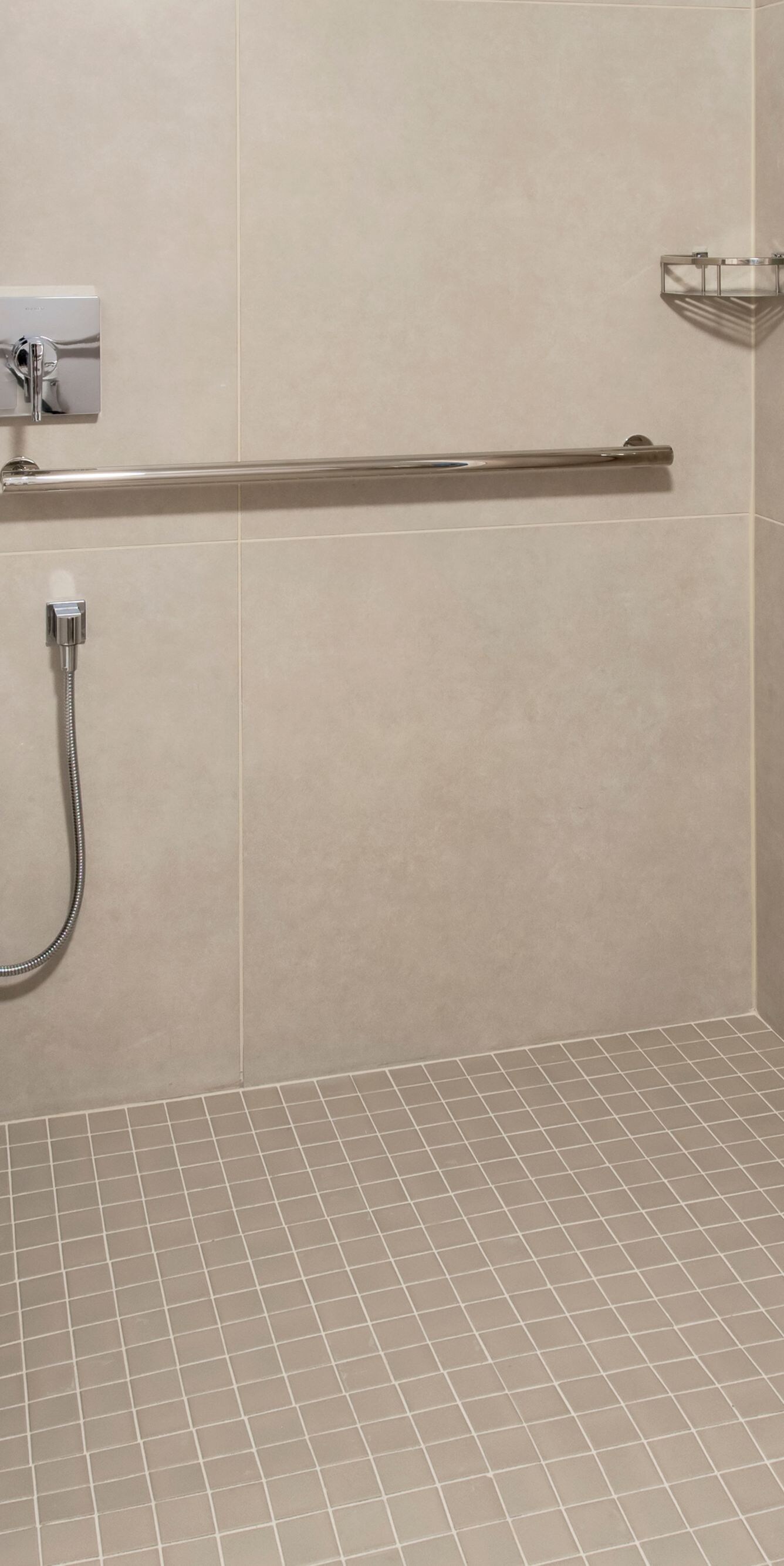 accessible roll-in shower bathroom