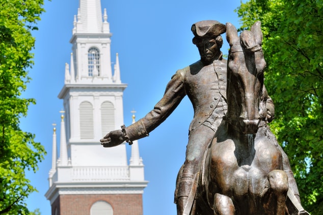 Statue of Paul Revere on the Freedom Trail