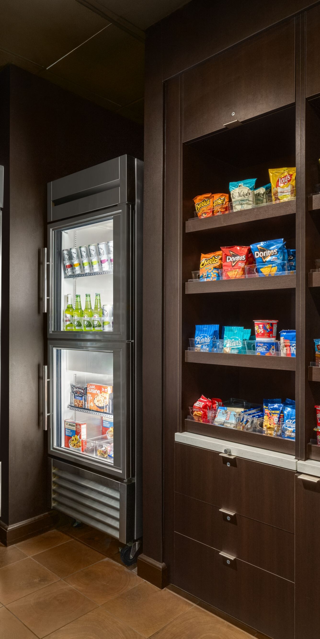 24-hour marketplace with snacks and beverages