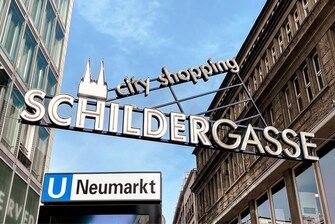 Sign of Cologne's shopping mile Schildergasse