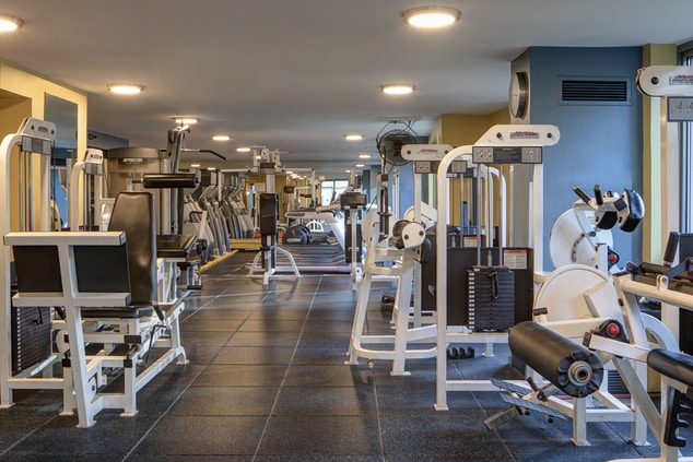 Fitness center equipped with cardio equipment 