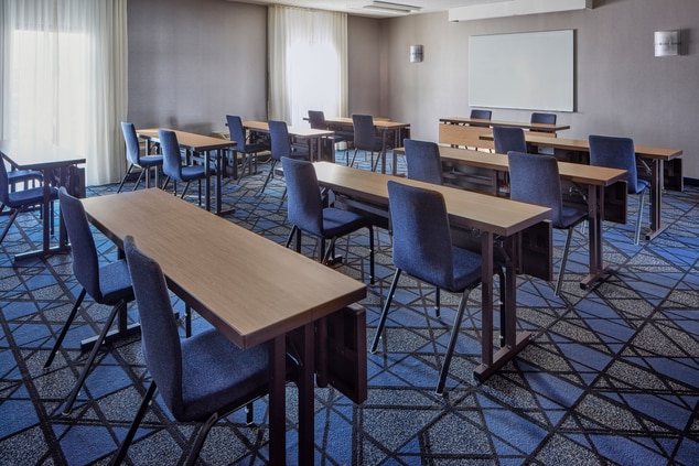 Meeting room, seating and tables, projector