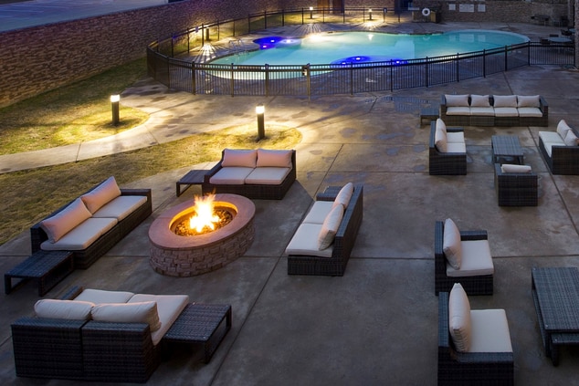 Patio with fire pit and seating