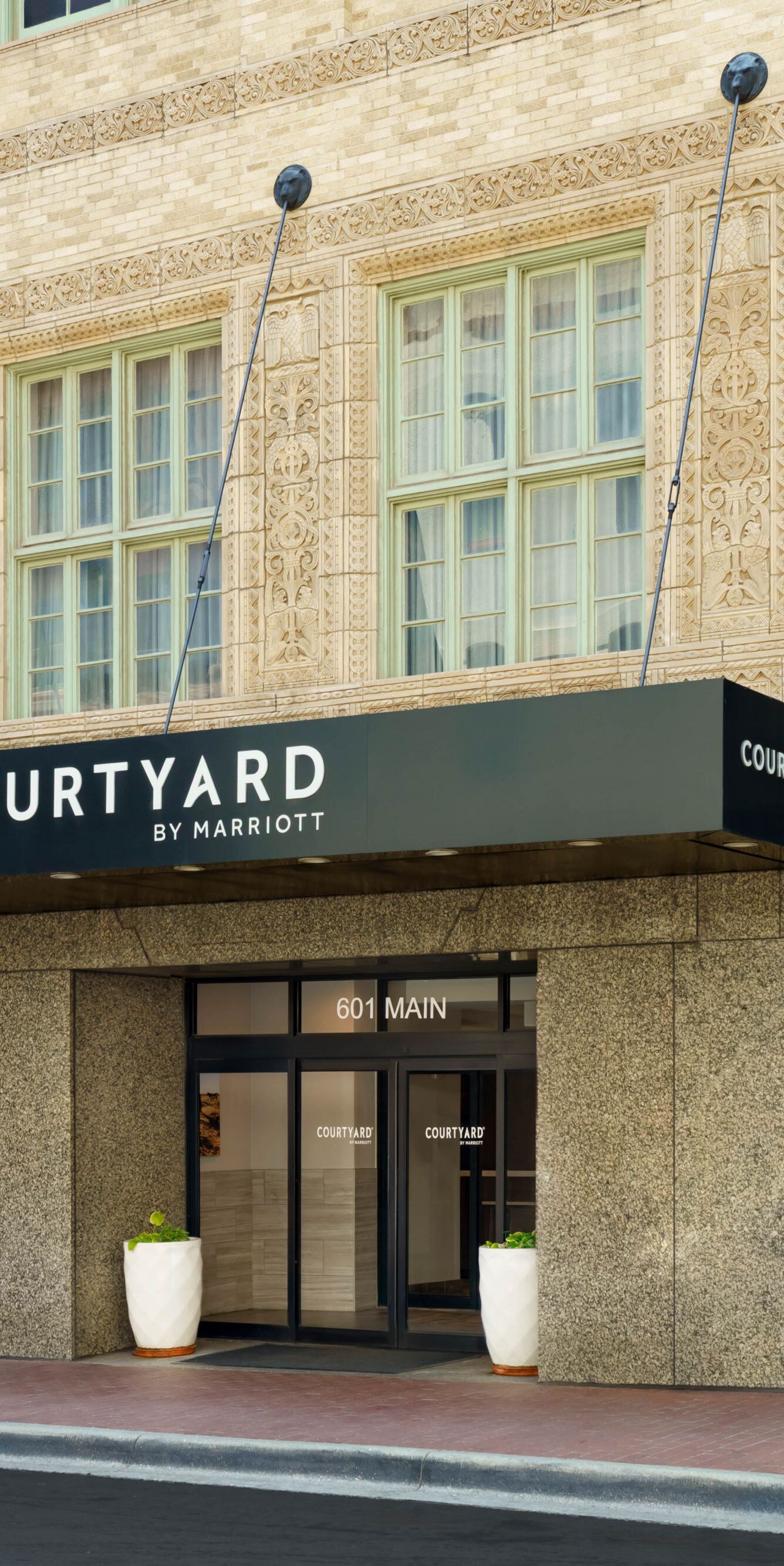The main entrance to the hotel.
