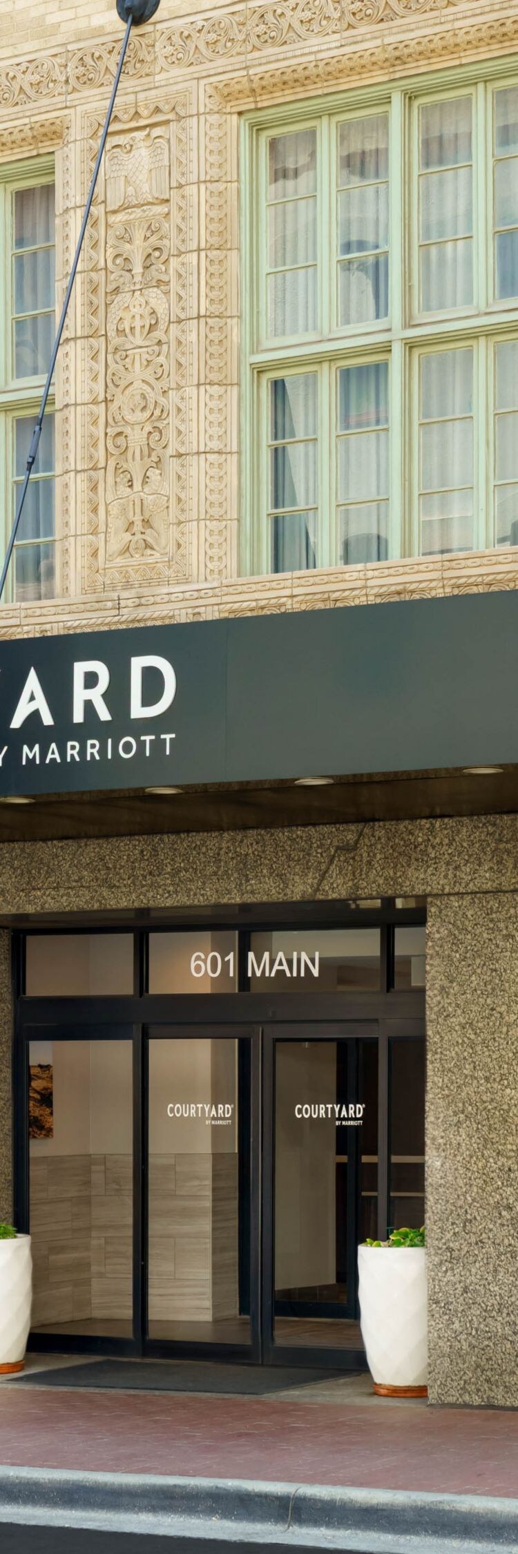 The main entrance to the hotel.