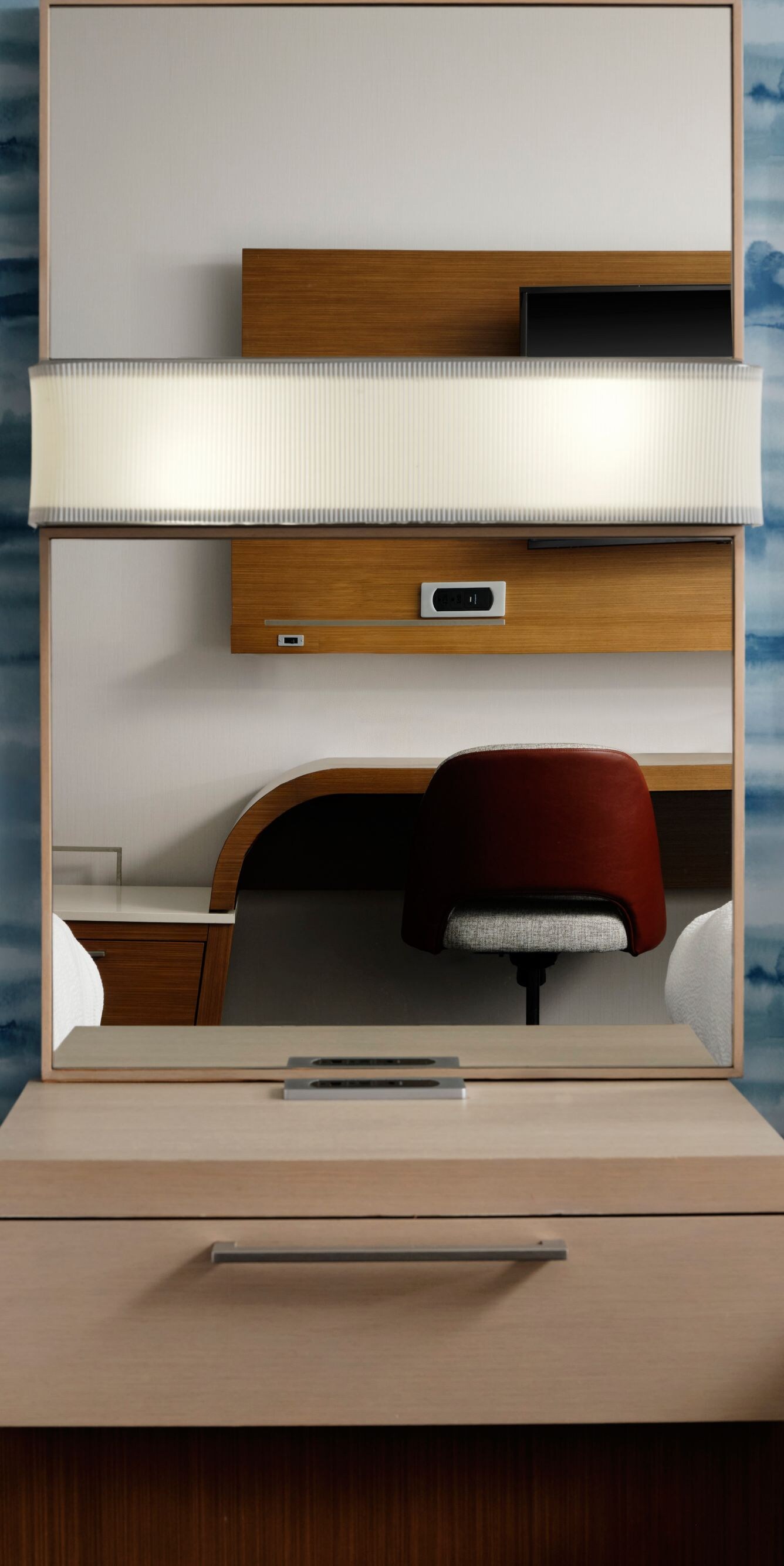 Queen beds with shared nightstand