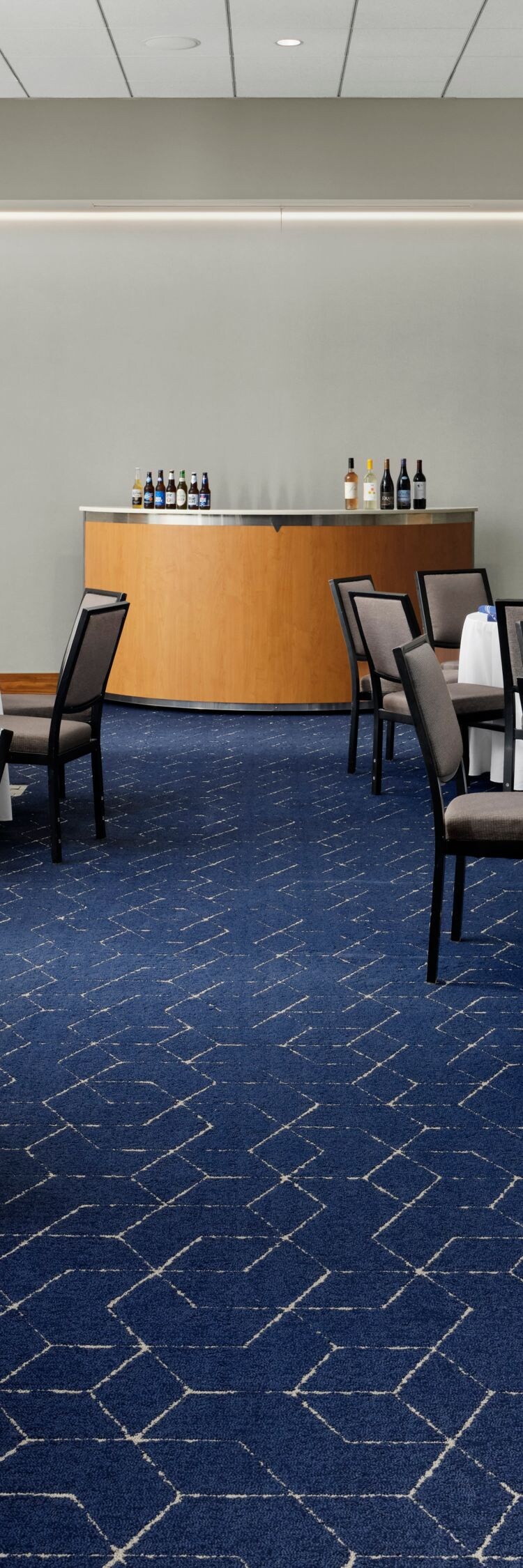 Banquet room with round tables
