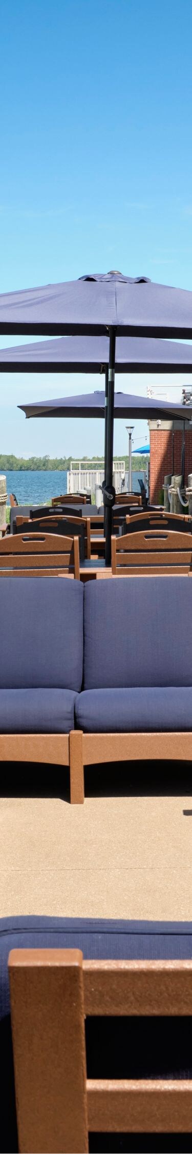 Restaurant patio overlooking the bay