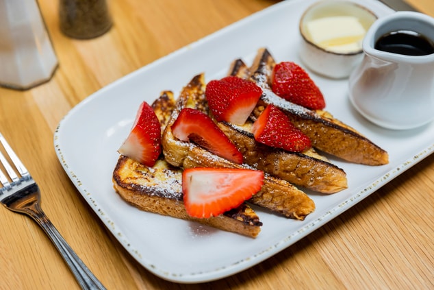 Plate of French Toast with Strawberries 