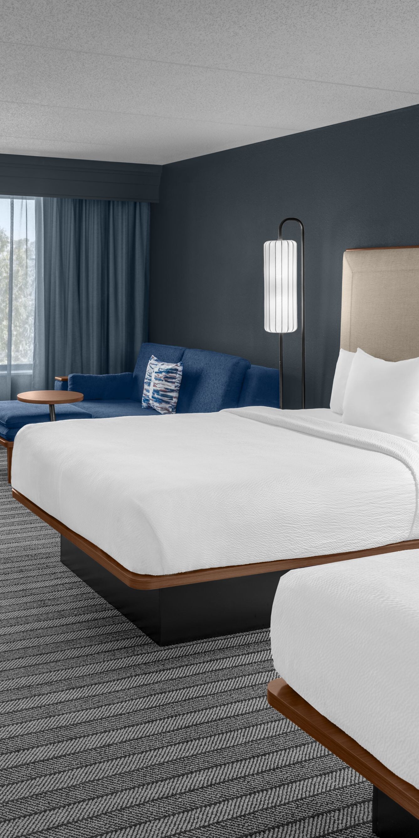 Two Queen Beds with Sofa Bed, desk, TV