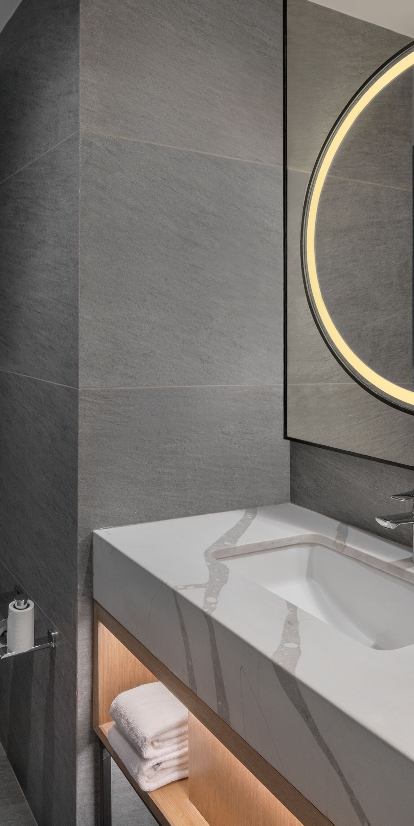 Living area washroom with modern design