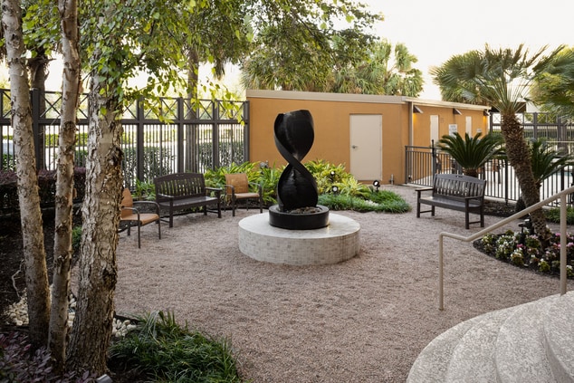 Zen Garden with Water Ssculpture