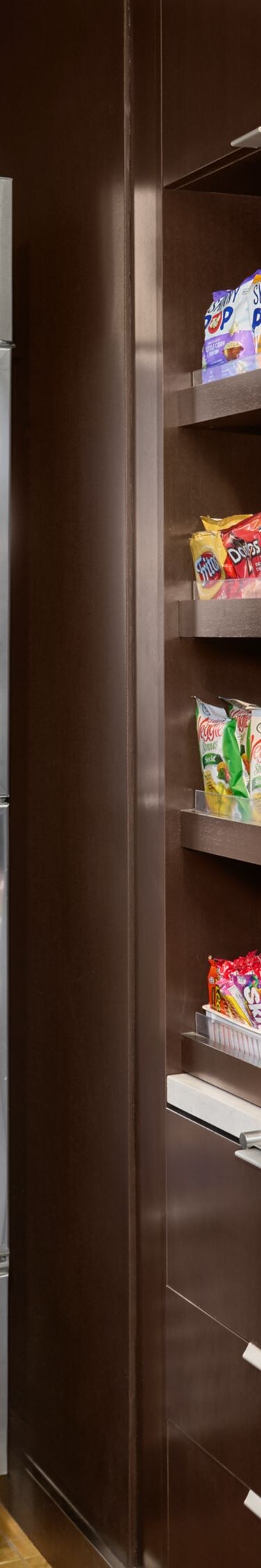 Market with drink coolers and snack shelves