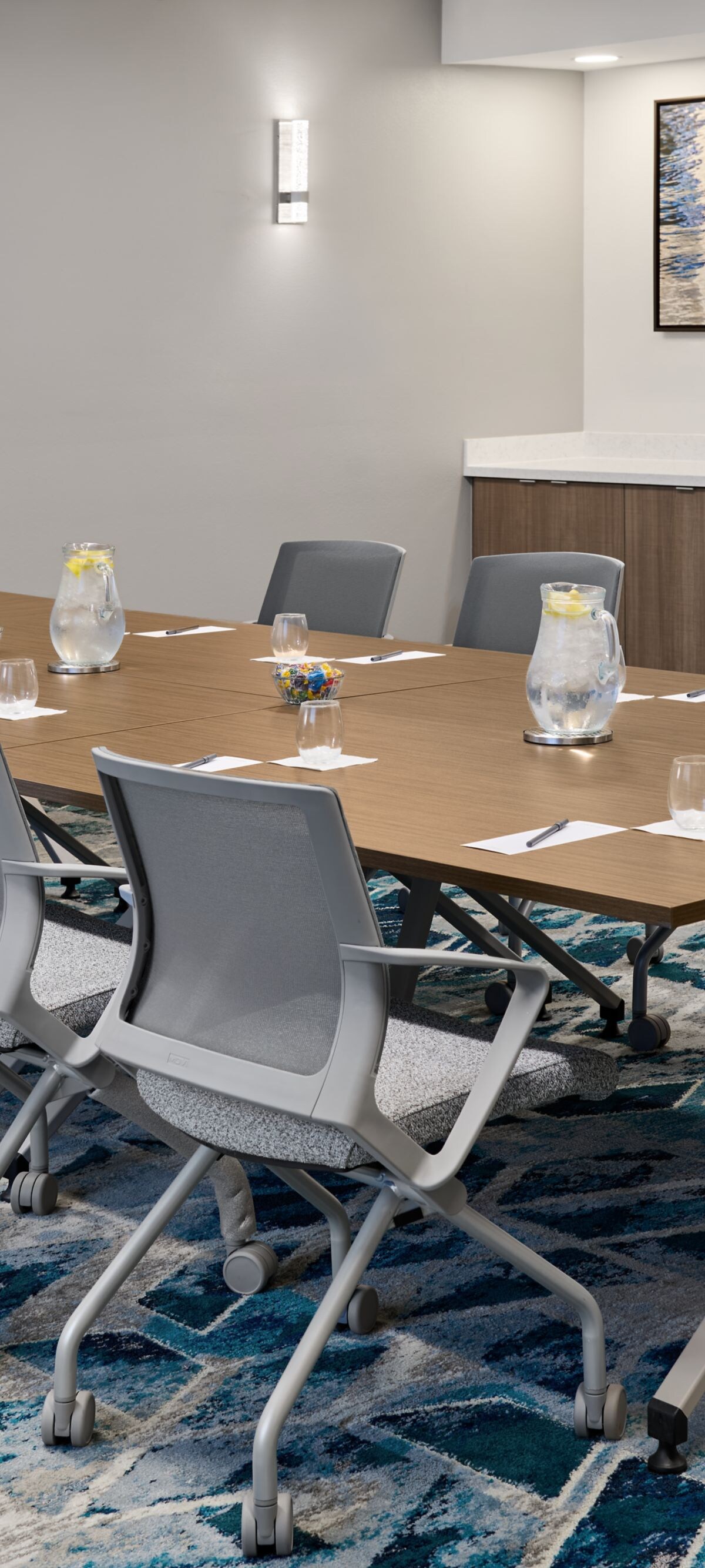 boardroom with a long table and chairs
