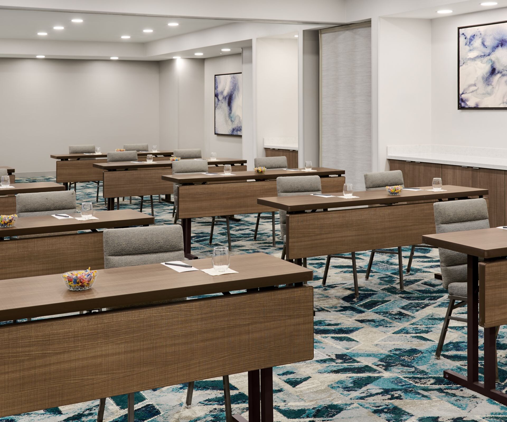 meeting room with classroom setup