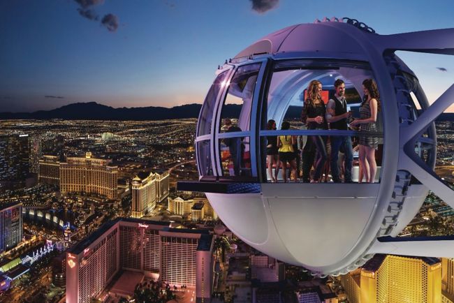 Large round globe like observation deck with guest
