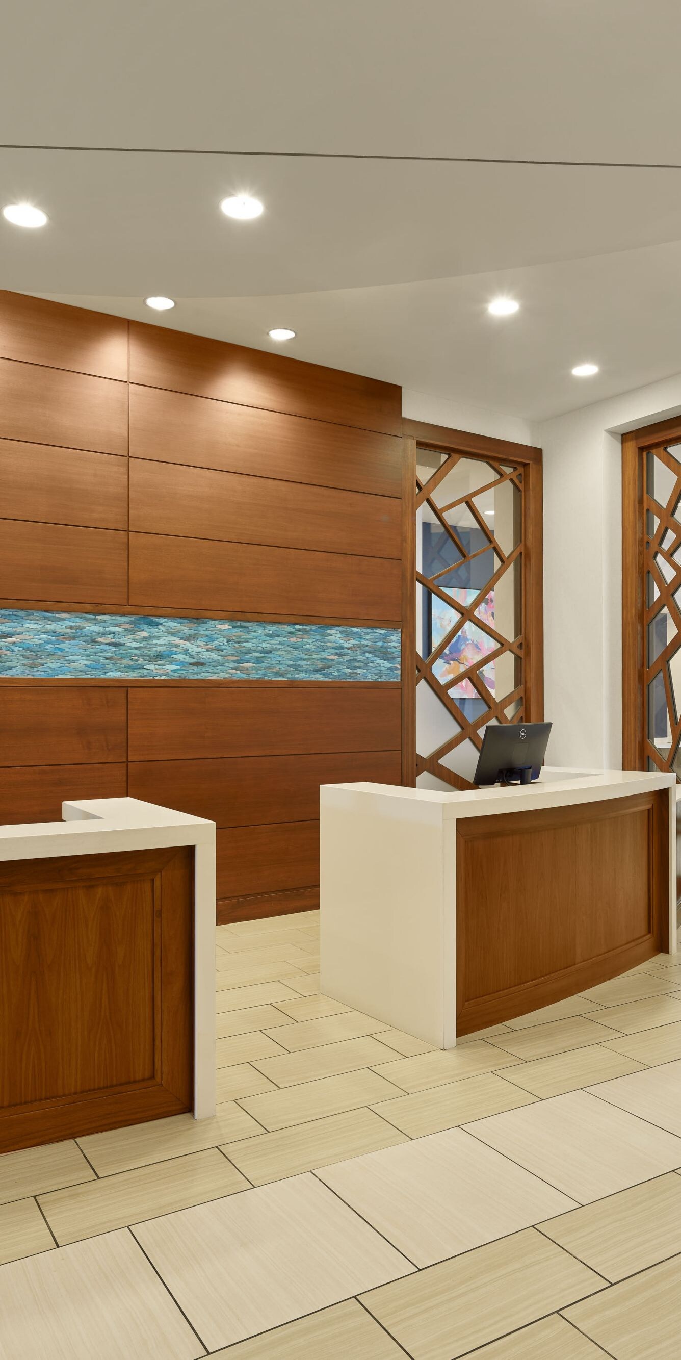 Lobby reception desks