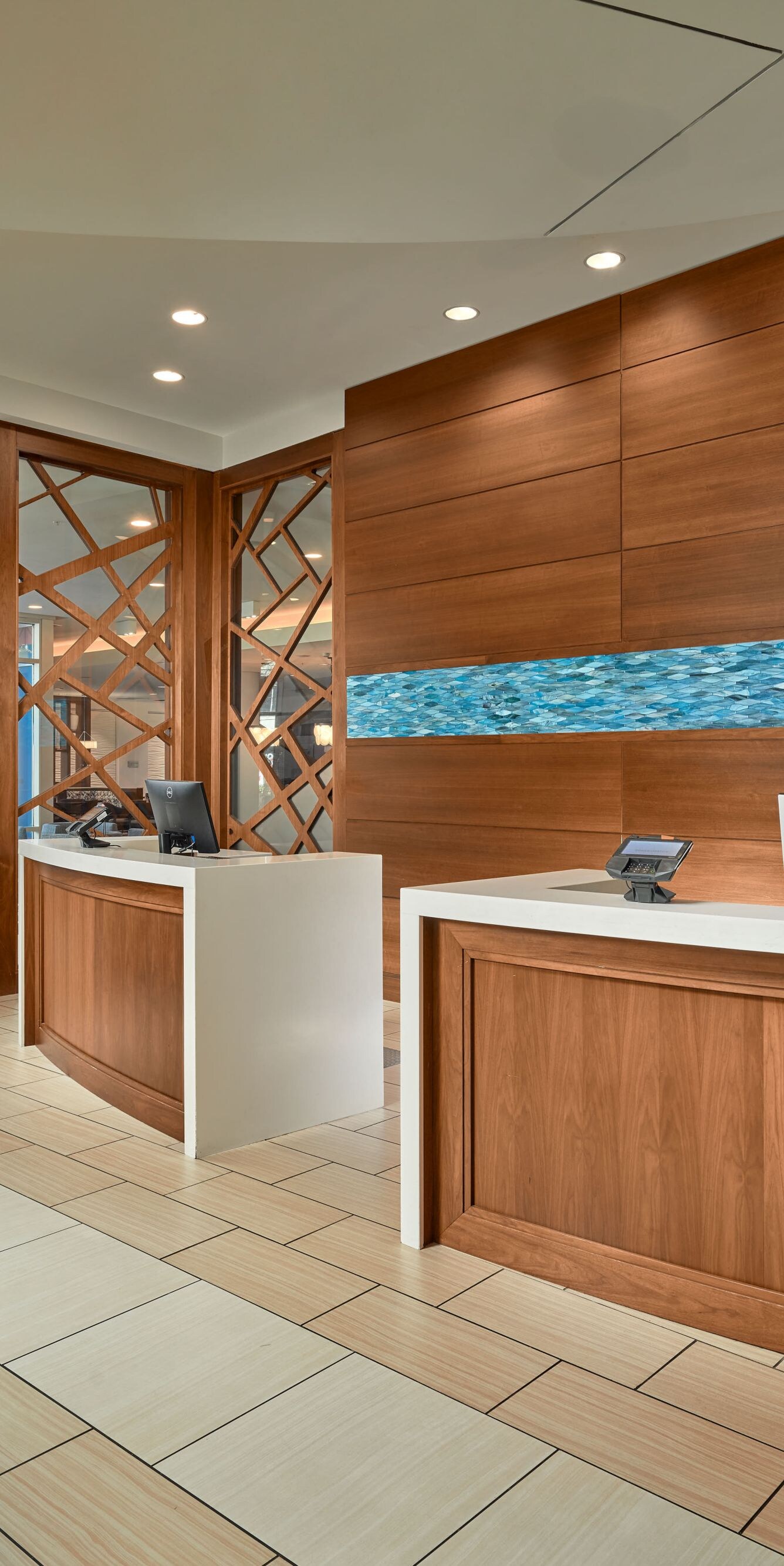 Lobby reception desks