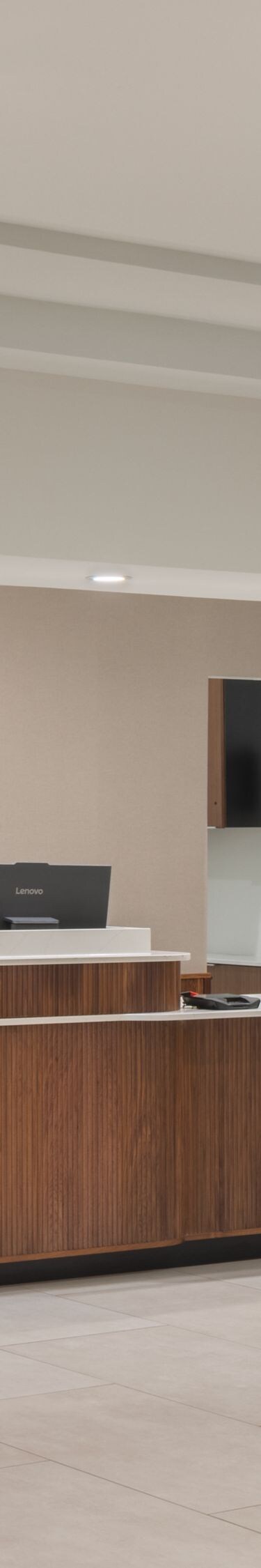Front Desk area, Market, decor, lighting 