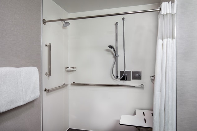 Accessible shower facility for disabled guests 