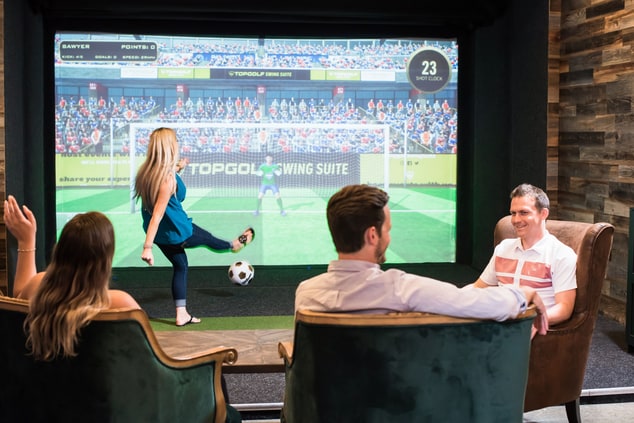 Play soccer on the simulator with friends