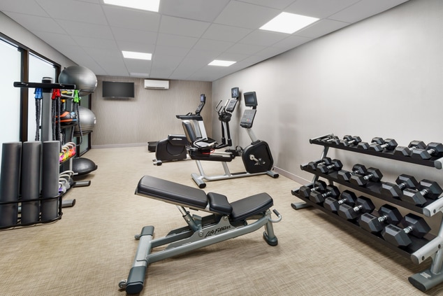 Fitness center with treadmills and equipment
