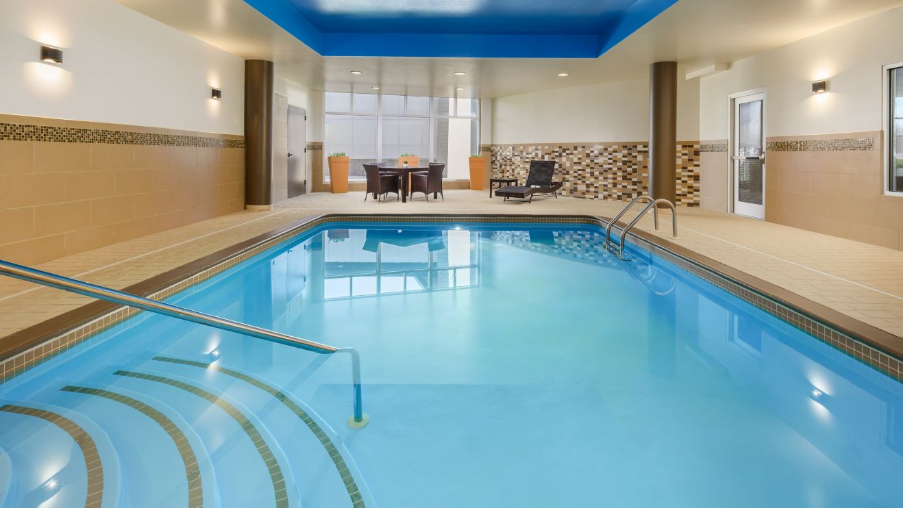 Indoor heated pool and sitting area