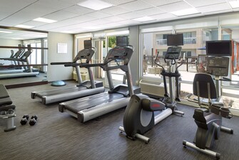 gym with ellipticals and treadmills 
