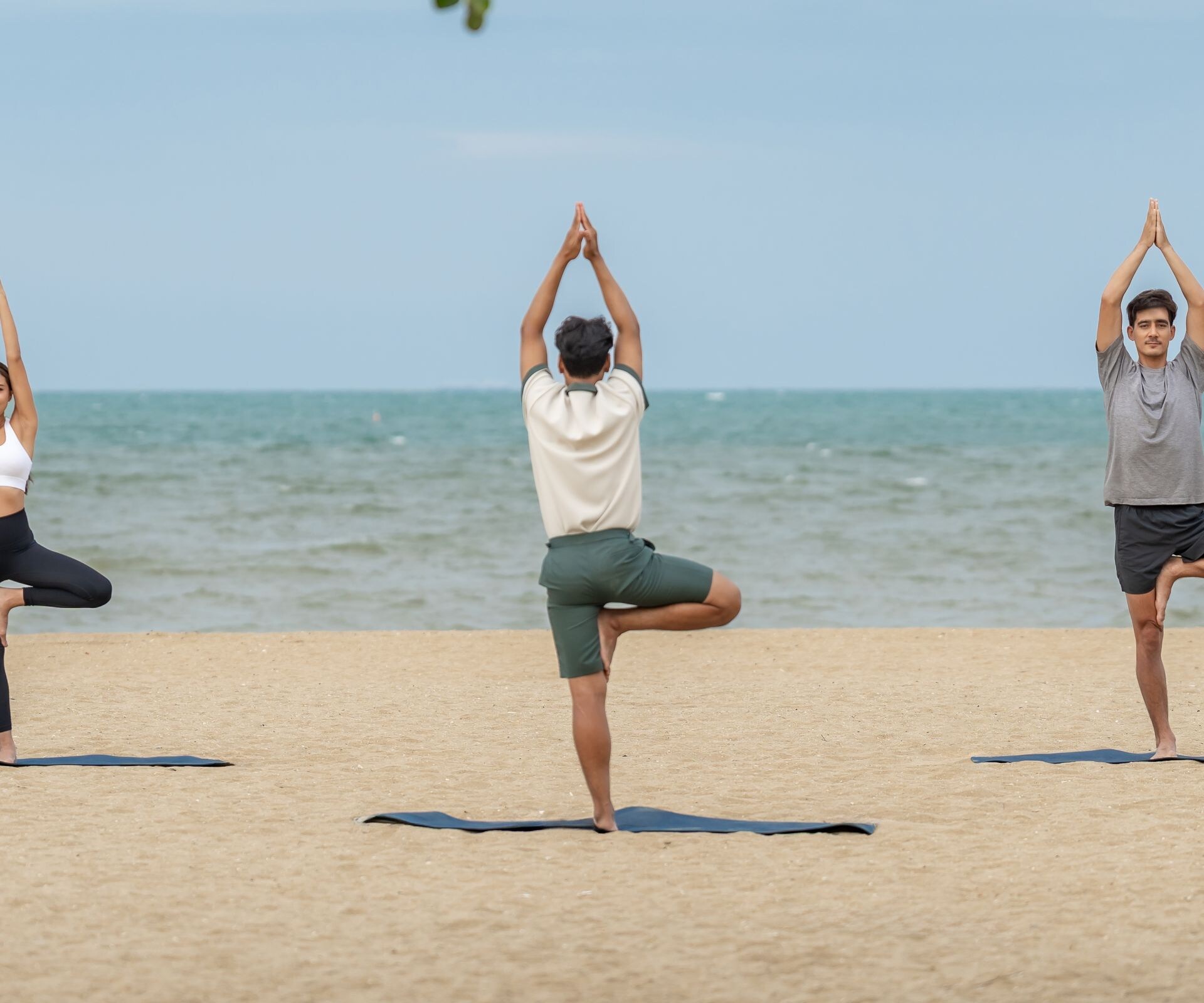 fresh beach morning yoga