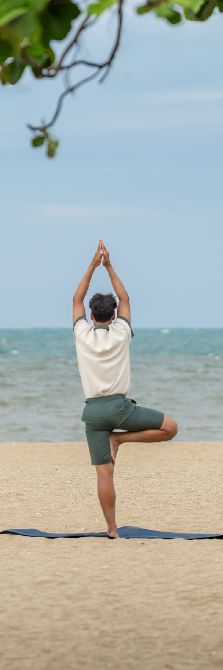 fresh beach morning yoga