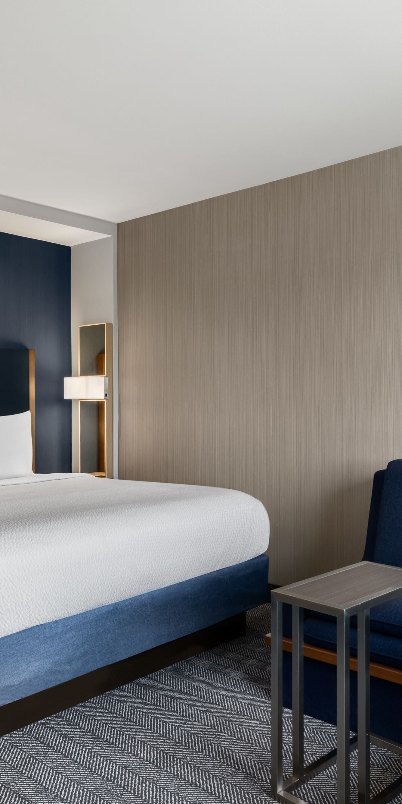 King bed, sofa, and nightstands