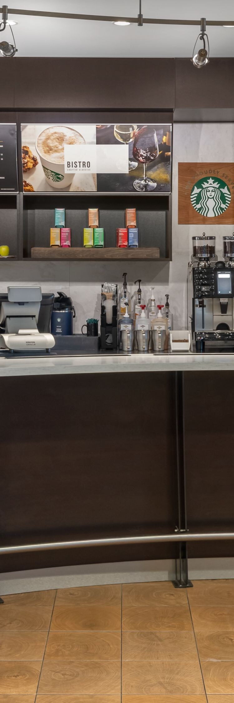 Bistro counter with Starbucks coffee bar