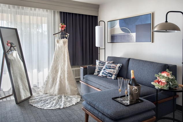 Suite set up for a bridal suite