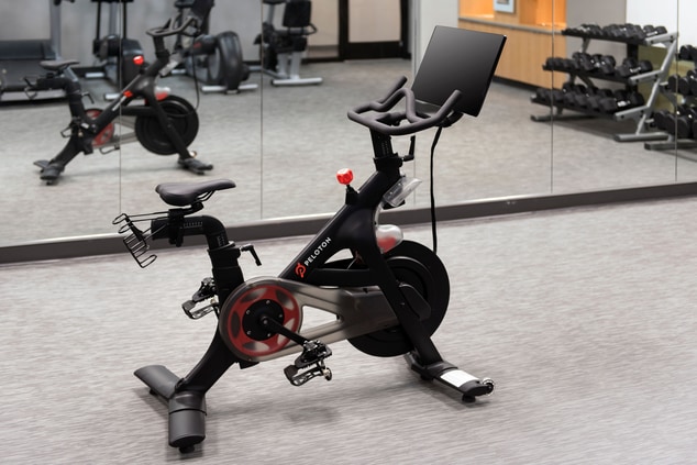 fitness center exercise bike mirrors