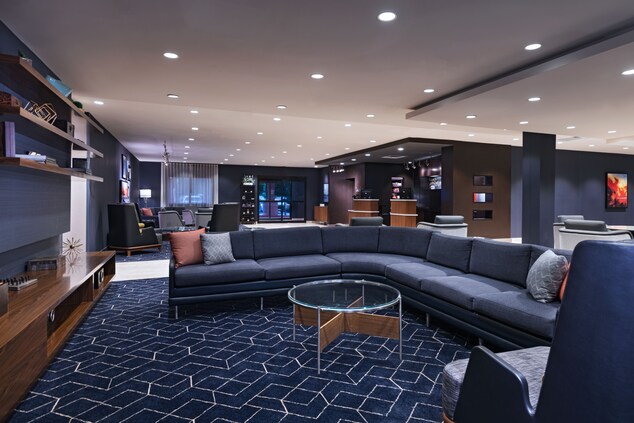 Large sofa sitting area in the lobby. 
