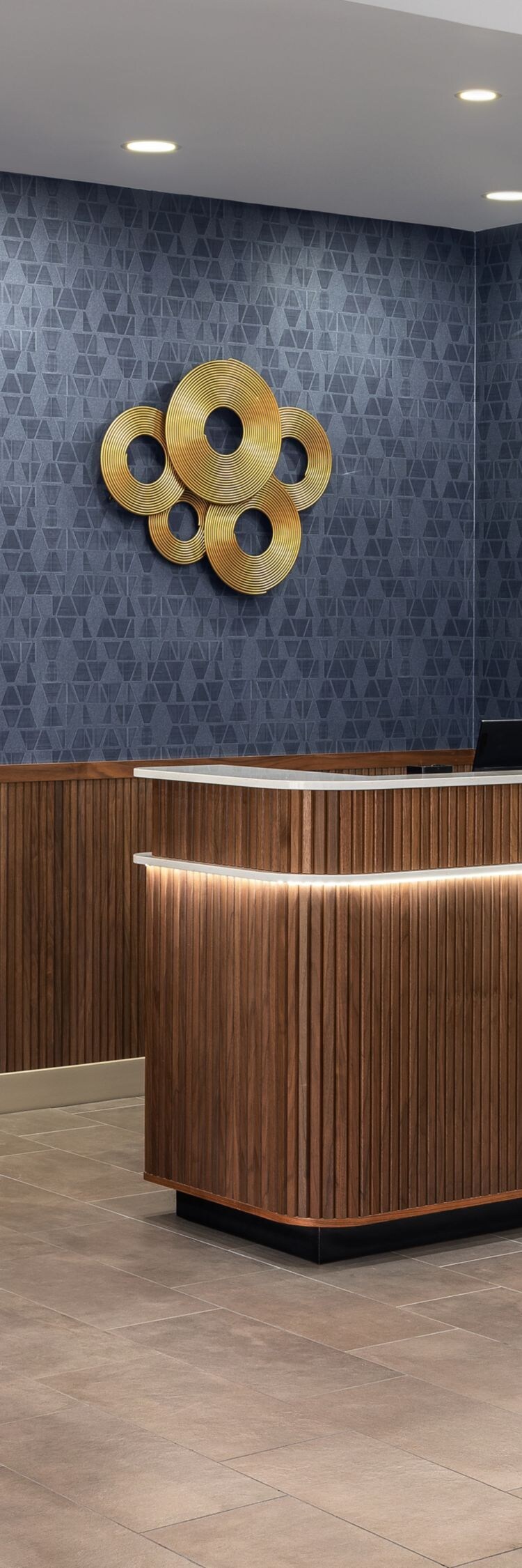 Reception desks and adjacent market