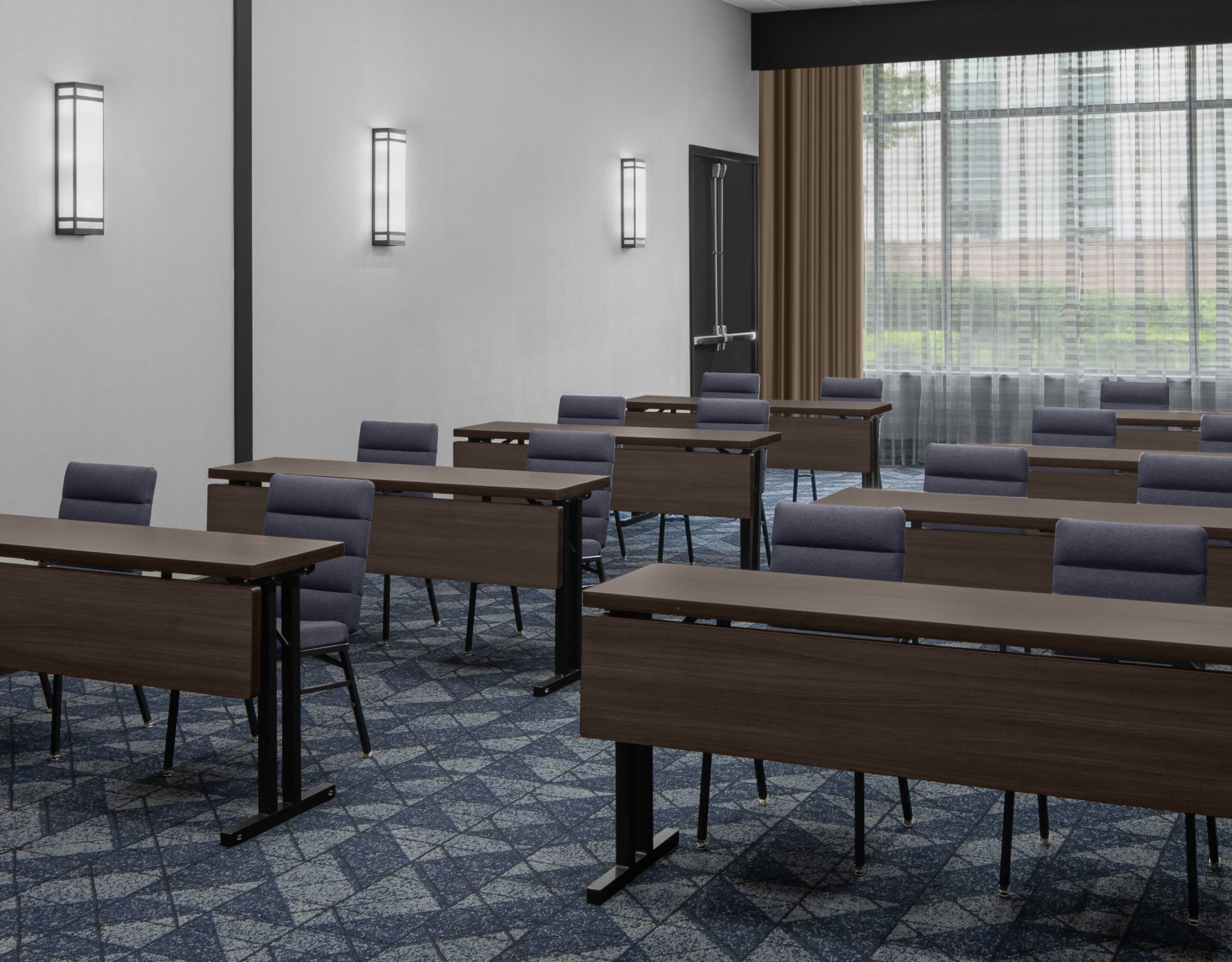Carnegie Room with long desks, window