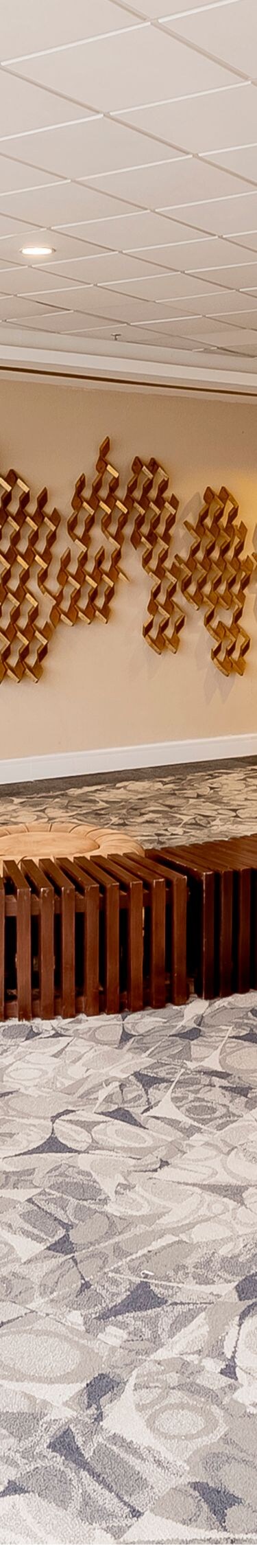 Foyer with seating and natural light