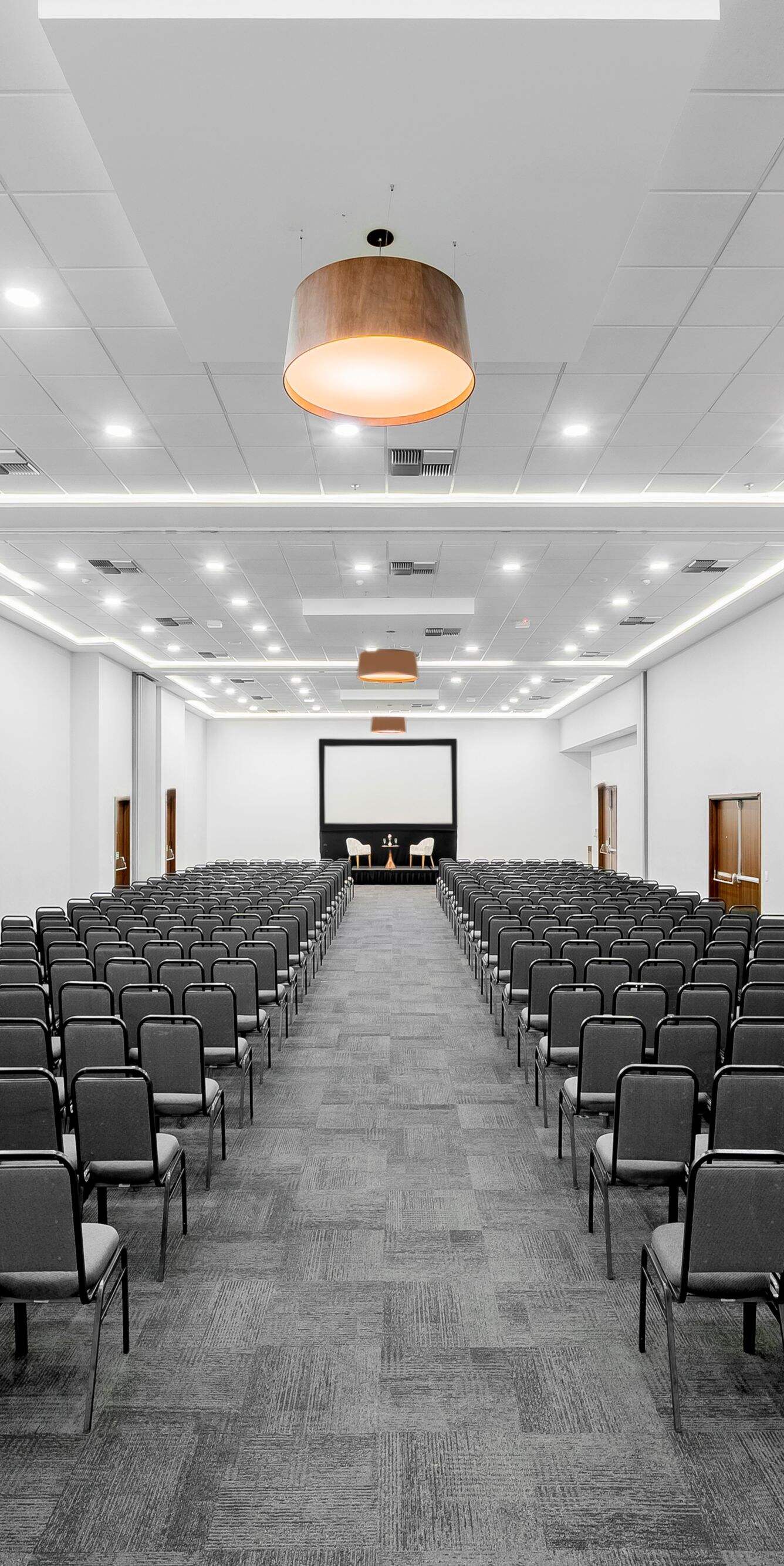 Large ballroom with theater seating setup